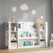 Libreria per bambini con vani aperti e angoli arrotondati in MDF bianco