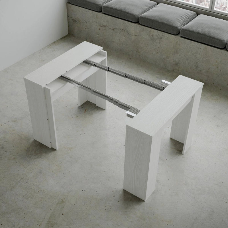 Consolle allungabile 90x40/308 cm Basic - Bianco Frassino