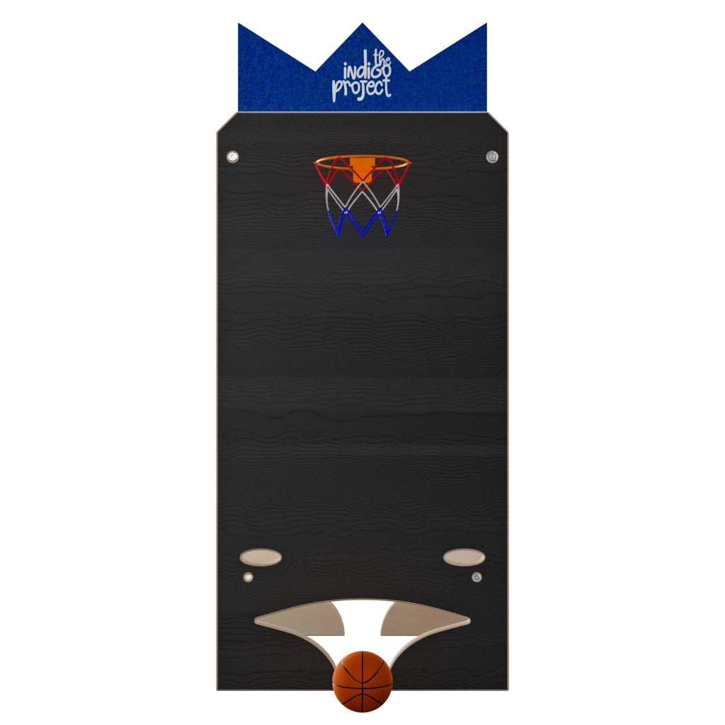 Totem - Torre Montessoriana Multifunzione 3 in 1 per Bambini da 24 Mesi 47,5x104,5x 45,5 cm con Lavagna e Canestro in Legno