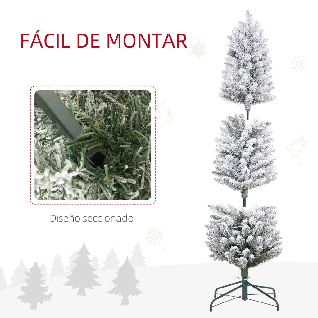 Albero di Natale Artificiale con Luci LED ¨C zephmum ¨C Verde e Bianco 150 cm
