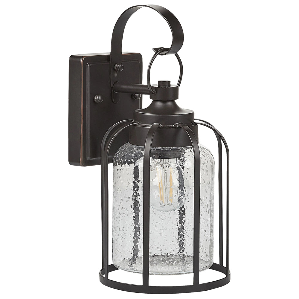Lampada da parete esterna in metallo nero e vetro 36 cm stile retrò giardino esterno