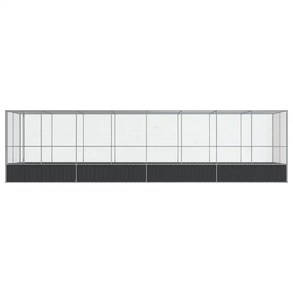 Voliera con Estensione Argento 832x207x212 cm in Acciaio