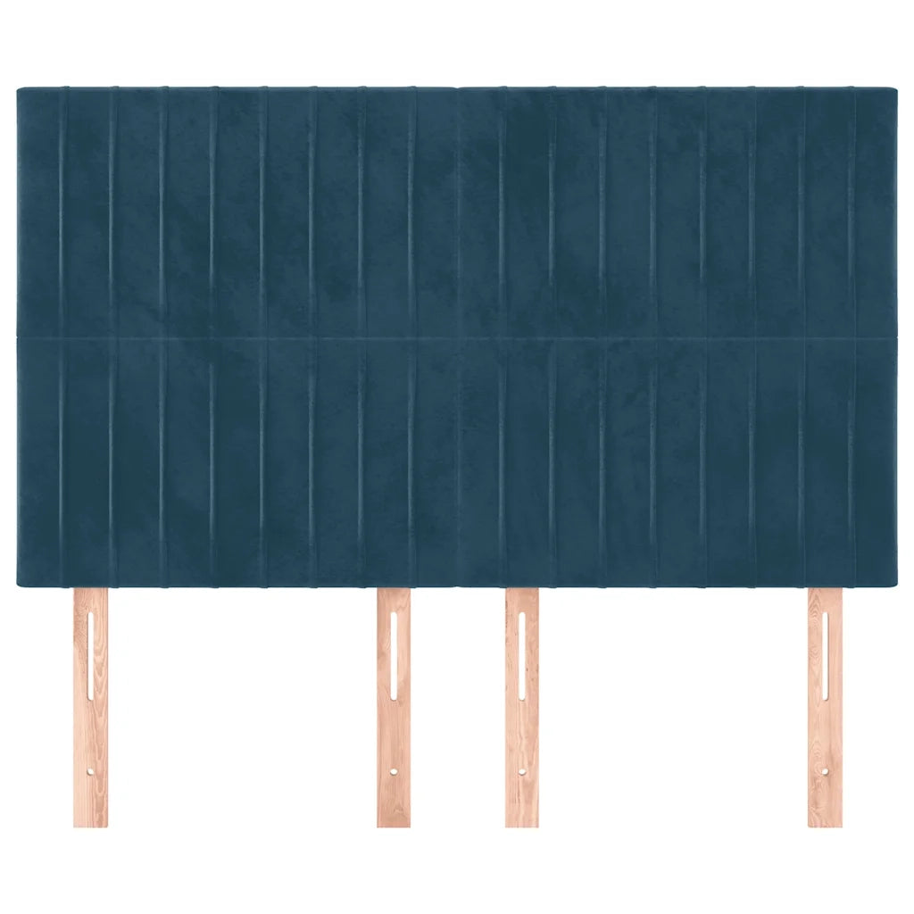Testiera | Testata Blu Scuro 144x5x118/128 cm Velluto