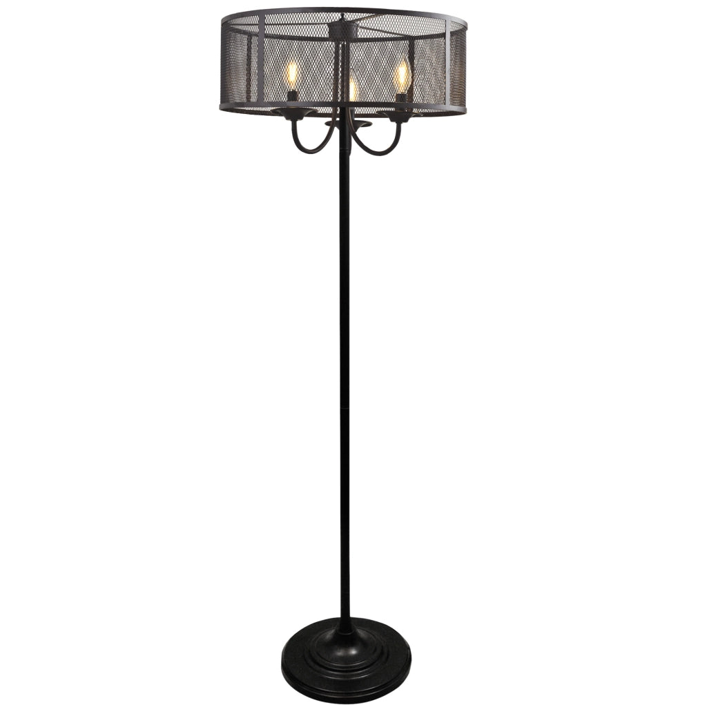 Lampada da terra nera SOHO 3xE14 acciaio Polux 310880