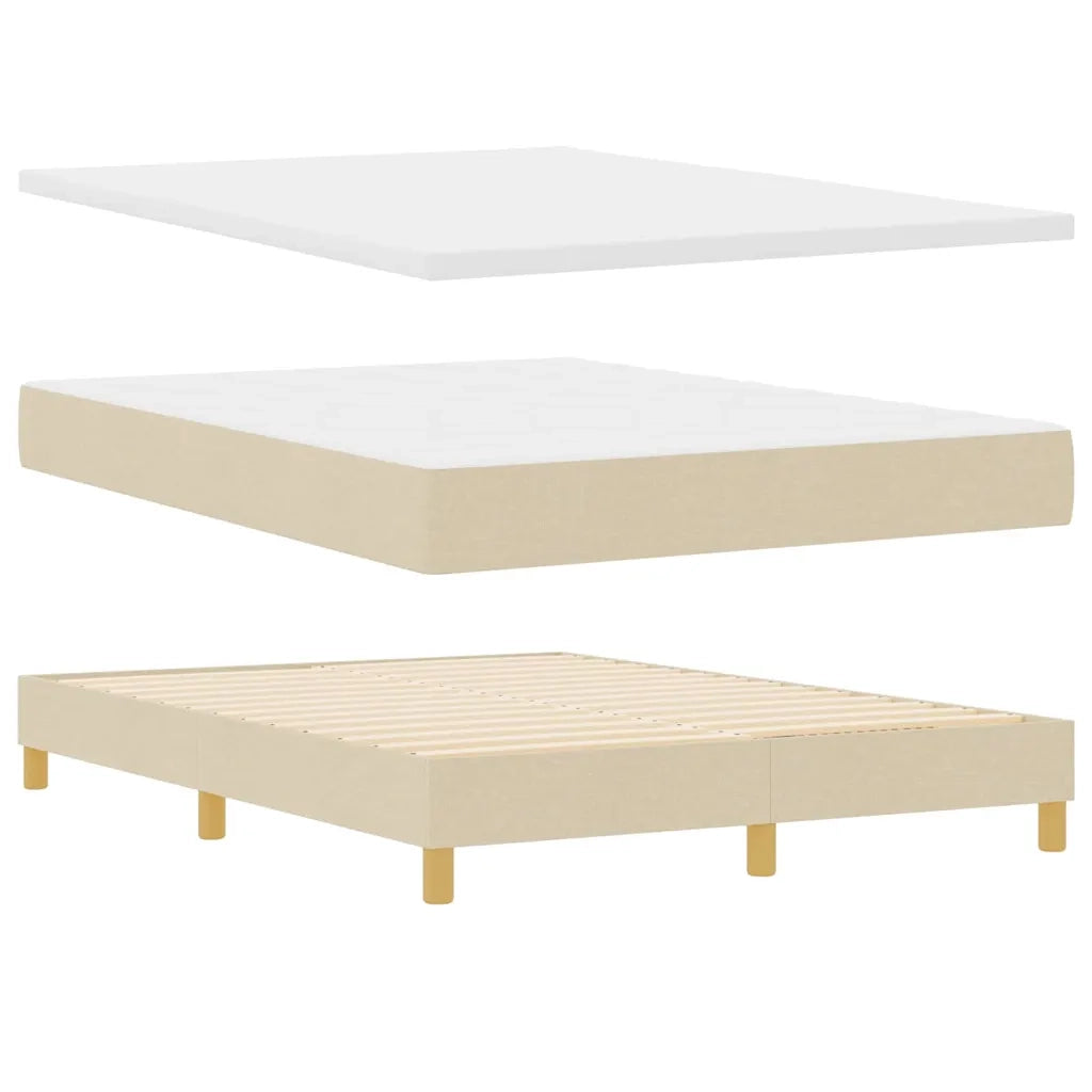 <strong>Letto a Molle< / strong> Crema 140 x 200 cm Tessuto