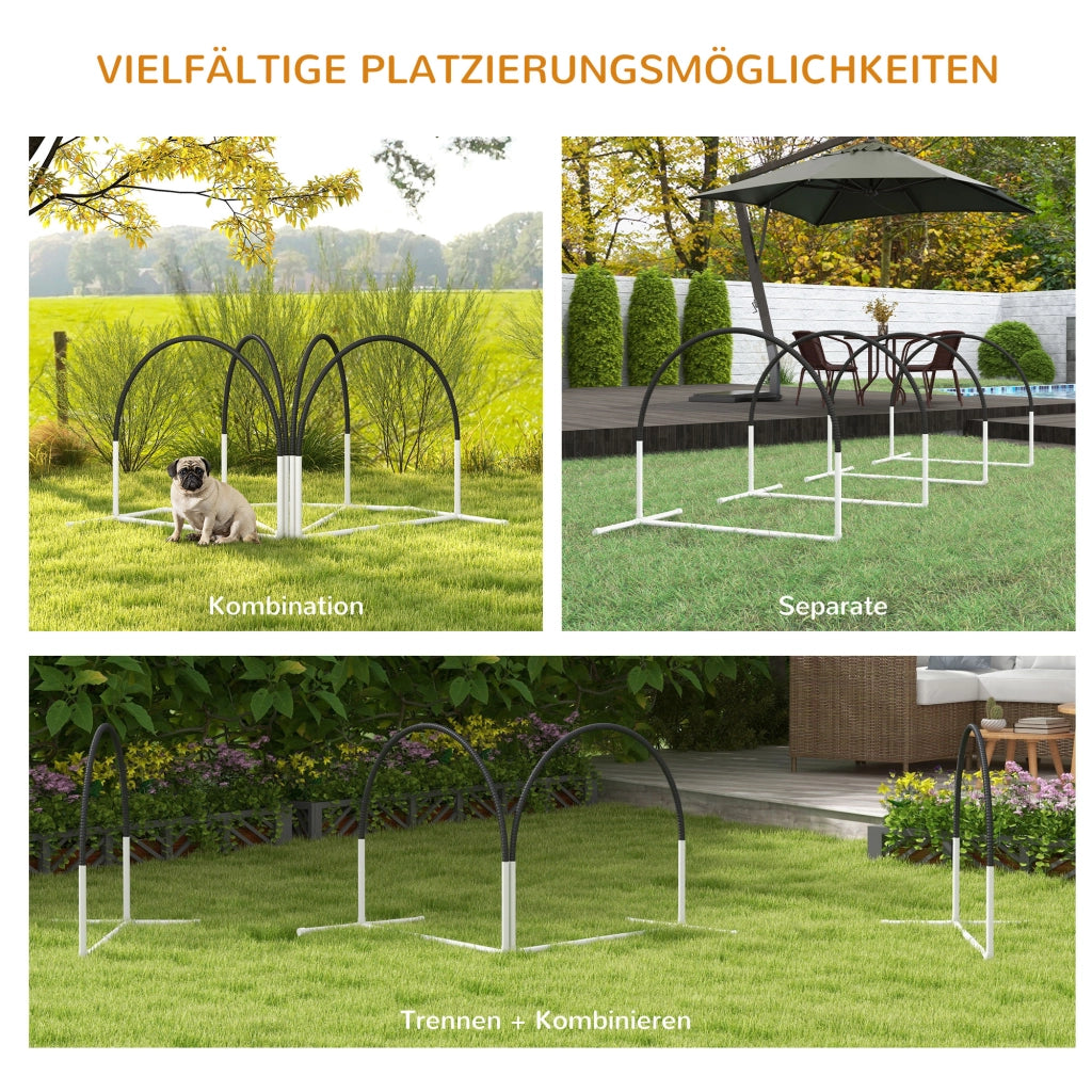 Set Agility per Cani ¨C Minimal ¨C 4 Pezzi, 89x69x99 cm, Bianco e Nero