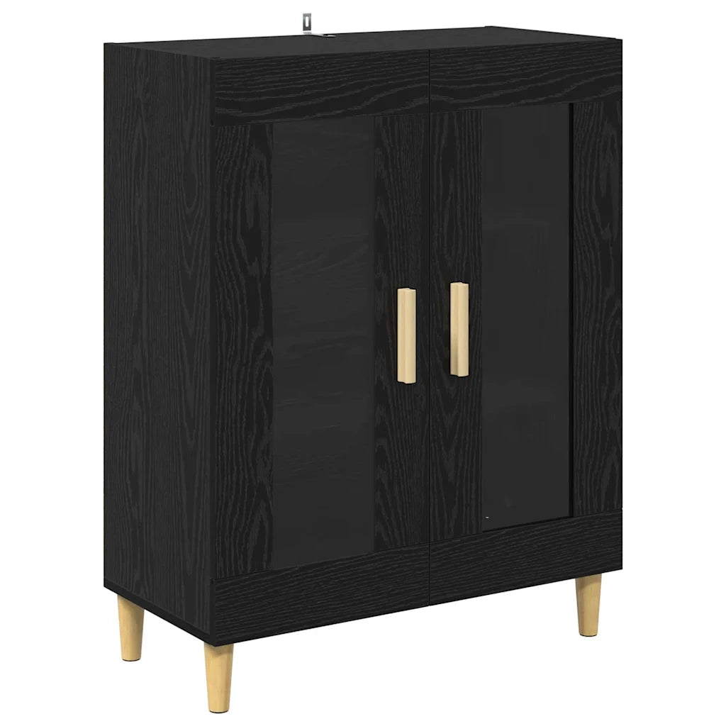 Credenza-Buffet-Armadio da cucina Rovere Nero 69,5 x 34 x 180 cm Legno multistrato 619493