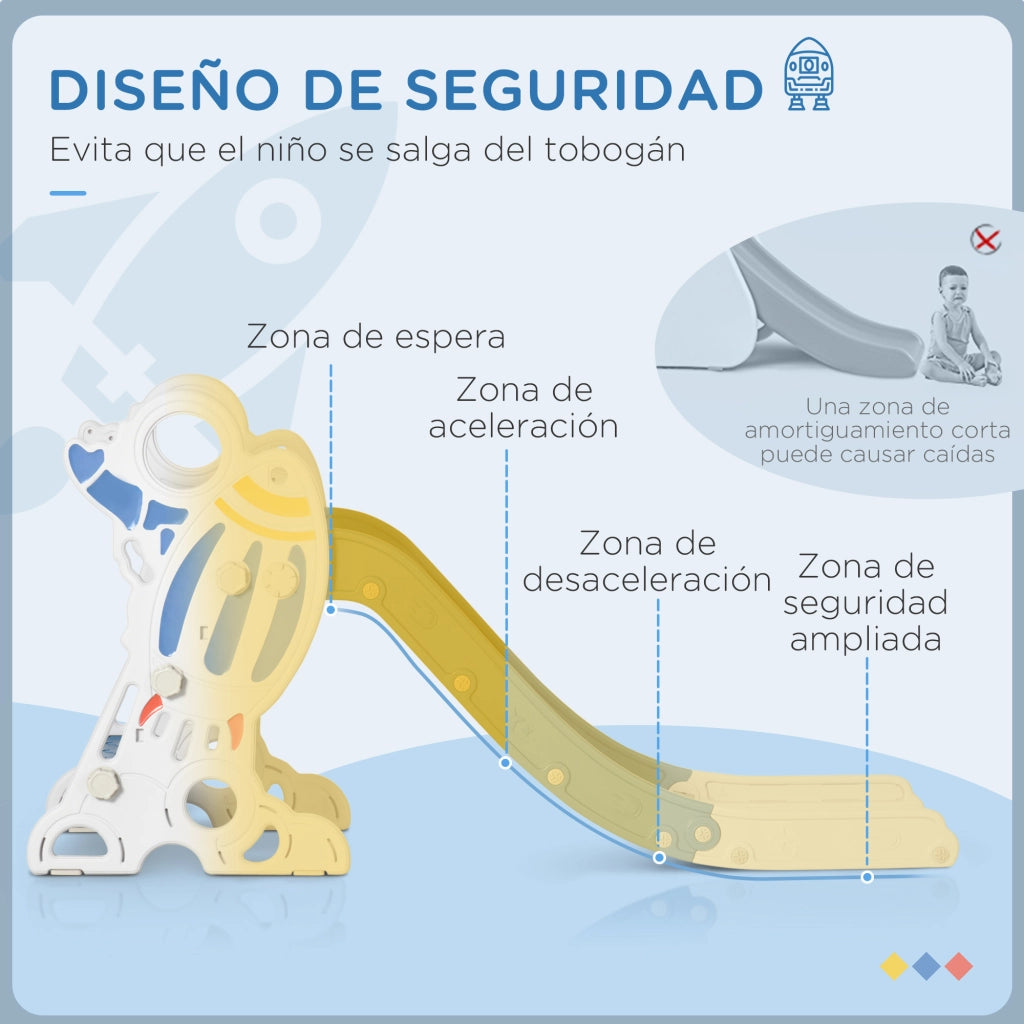 Scivolo per bambini 18-36 mesi ¨C Xylo ¨C 3 gradini antiscivolo grigio 157x46,5x80 cm