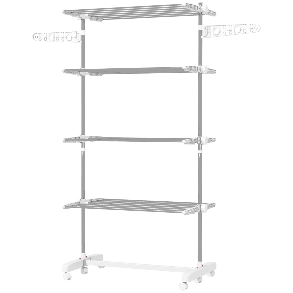 Stendibiancheria pieghevole con ali laterali per interno ed esterno ¨C zephmum ¨C bianco 142x55x172 cm