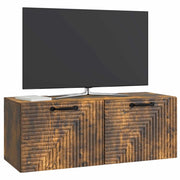 Mobile TV da Muro | Armadietto TV | Mobile Porta TV Rovere Fumo 78,5 x 31 x 30 cm