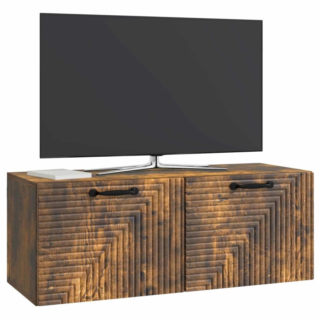 Mobile TV da Muro | Armadietto TV | Mobile Porta TV Rovere Fumo 78,5 x 31 x 30 cm