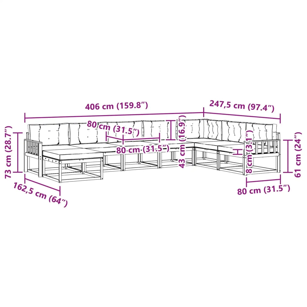 Set di divani da esterno 8 pcs Bianco e Antracite 3386861