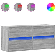 Mobile TV a Parete | Armadietto TV | Mobile Porta TV con Luci LED Grigio Sonoma 100x31x45 cm