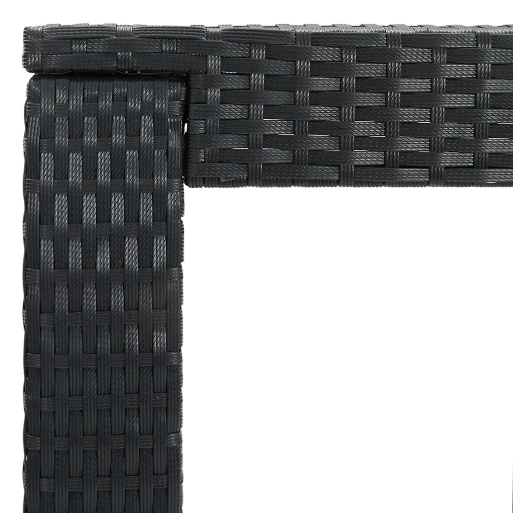 Set Bar da Giardino 3 pz con Cuscini Polyrattan Nero 3064775