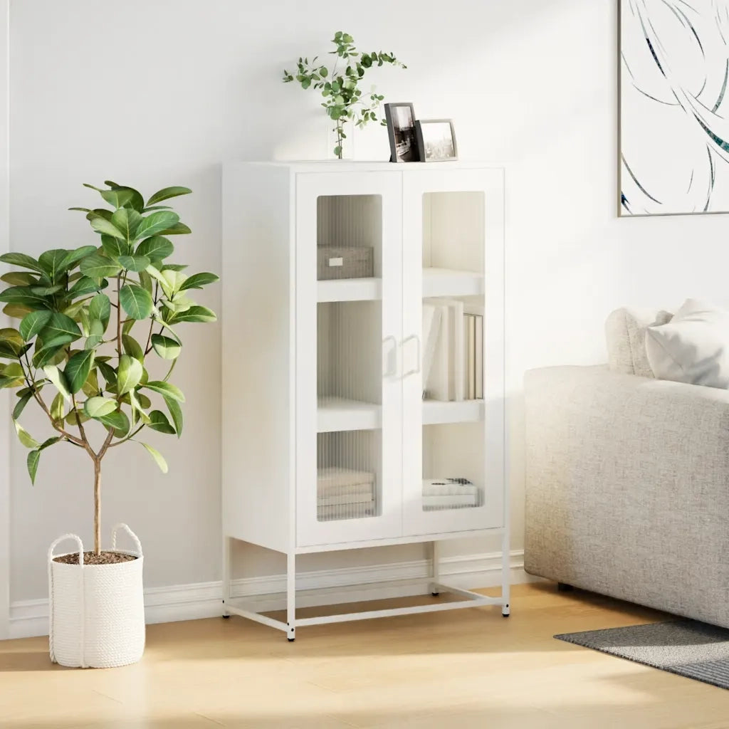 Credenza Bianca 68x39x123 cm in Acciaio
