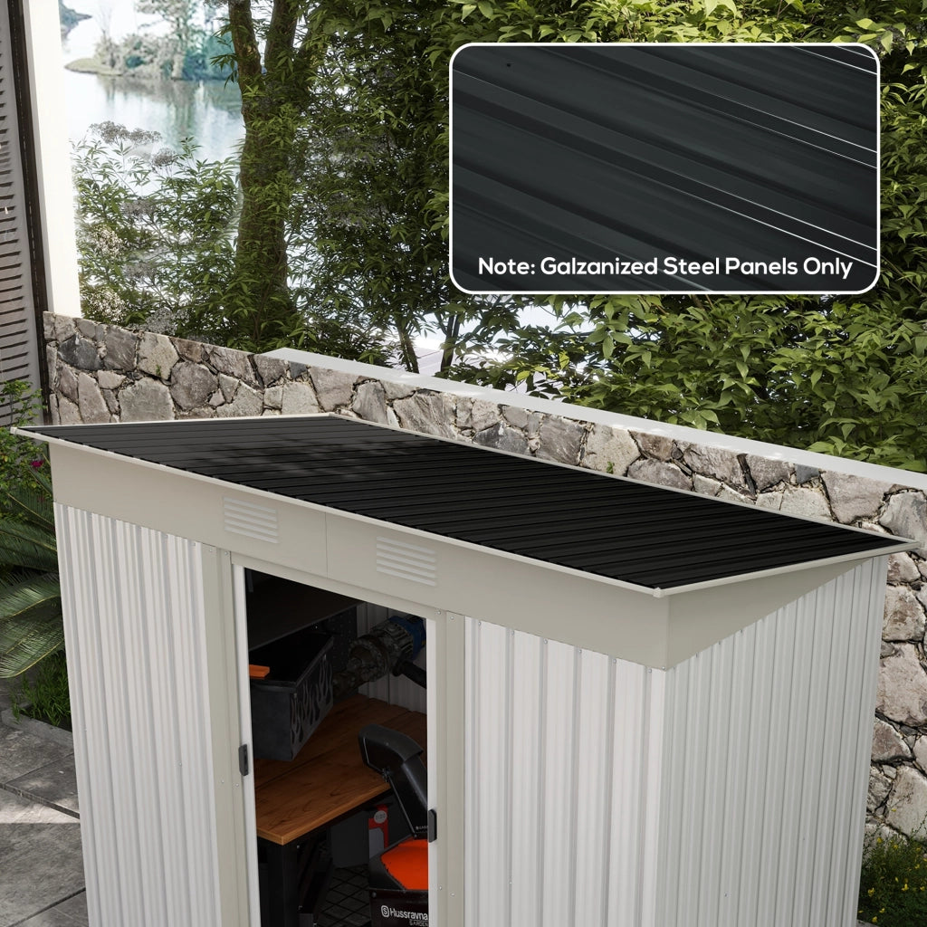 Pannelli di Ricambio per Casette da Giardino ¨C Minimal ¨C Grigio Scuro Acciaio Zincato 129x45 cm