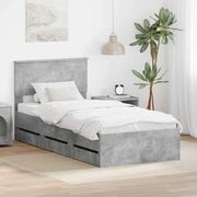 Struttura del letto con cassetto Grigio cemento 75 x 190 cm 3408036