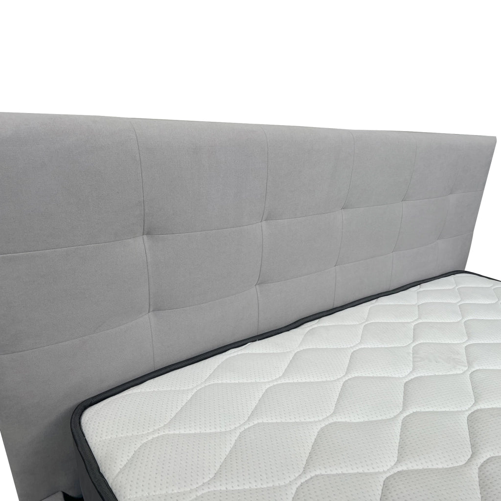Letto contenitore matrimoniale 160x190 cm con rete ortopedica a doghe, tessuto Enjoy, made in Italy - 20 Silver