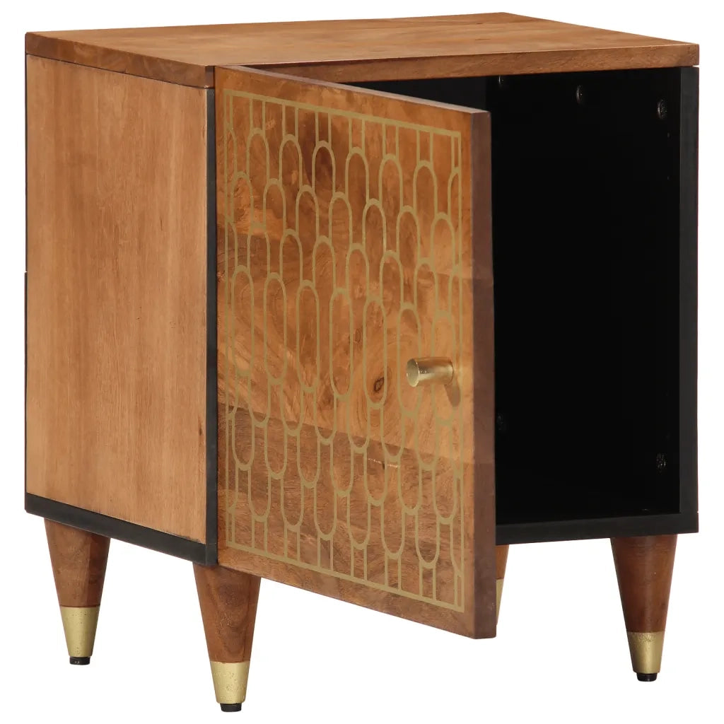 Comodini 2pz 40x33x46 cm in Legno Massello di Mango 358281