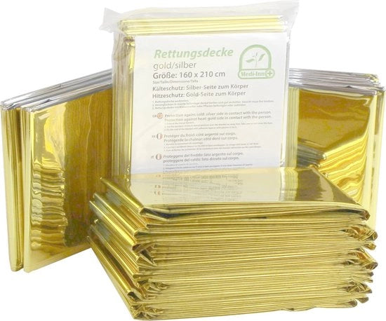 Nastro di Protezione Termica Premium, Sacco da Soggiorno di Emergenza | Fischietto di Sopravvivenza Ultraleggero Protezione dal Freddo / Nastro di Protezione Termica per Emergenza, Sacco da Soggiorno di Emergenza - (10 pezzi) - 160 x 210 cm