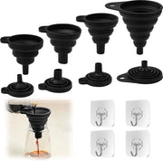 Set di contenitori pieghevoli - 4 contenitori in silicone - contenitore pieghevole - accessori da cucina - trasferire ingredienti liquidi - ingredienti secchi - 4 ganci.