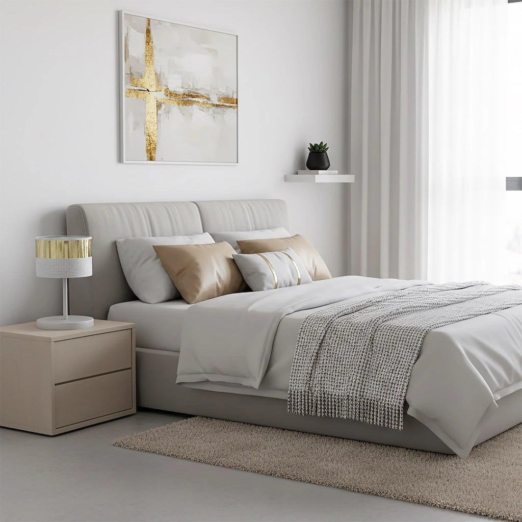 Lampada da tavolo LUX bianco oro E27 Emibig