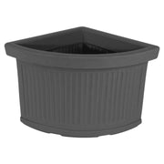 Vaso Fioriera angolare decorativa classica tradizionale 40x40 H34 in polimero resistente antracite per piante per giardini e terrazze - Made in Italy