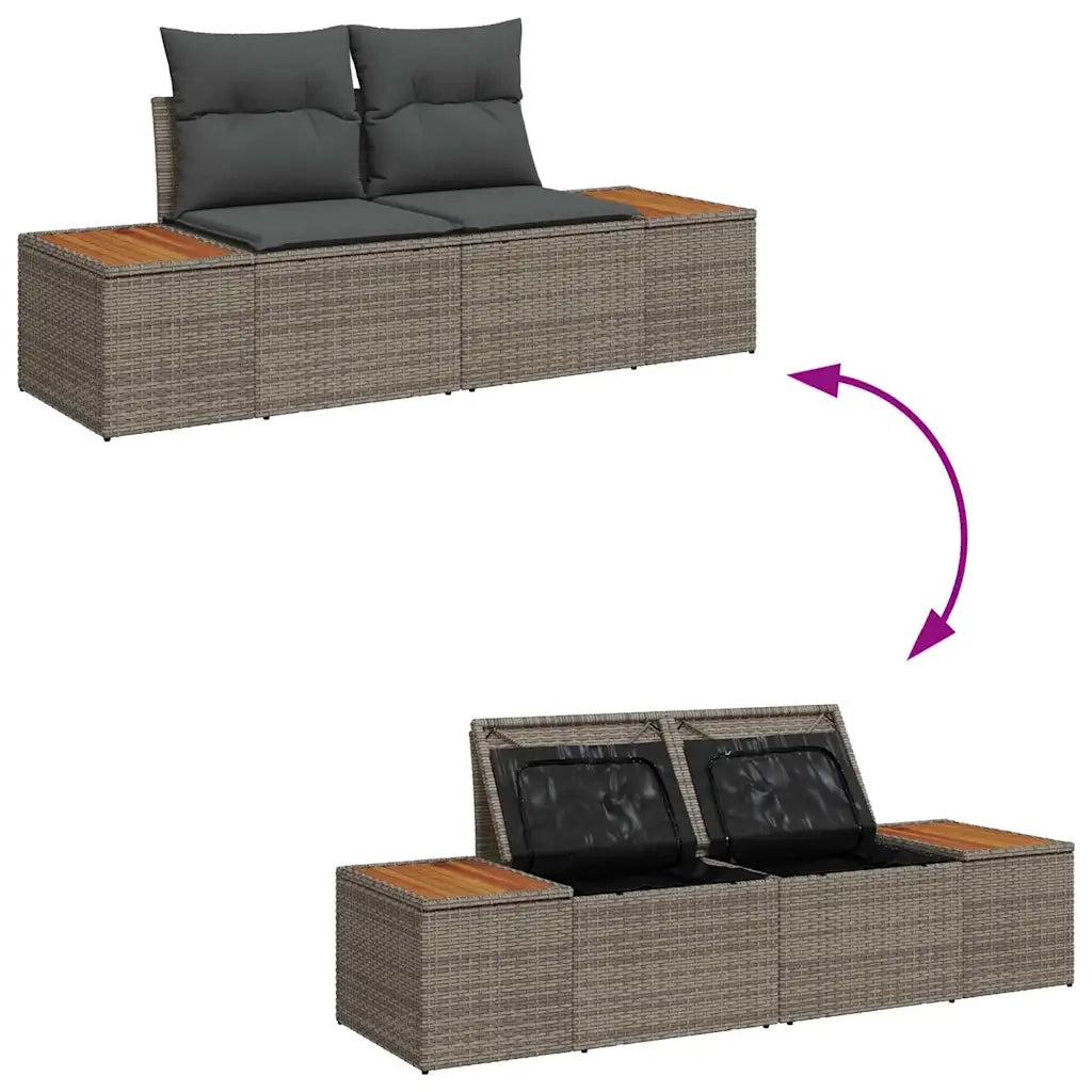Set Divano da Giardino con cuscino 6 pcs Grigio Polyrattan 3356824