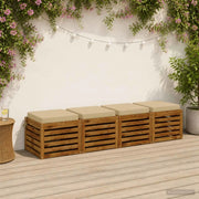 Cuscini per Sedia in 4 Pezzi SOEST 4 pz 100% Poliestere Beige 944482
