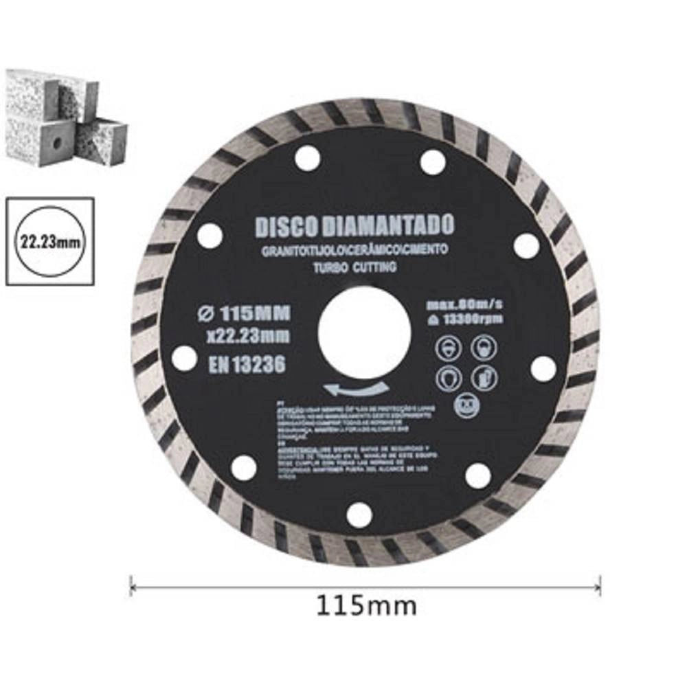 Trade Shop - Disco Diamantato Segmentato 115 Mm Per Cemento Mattoni Smerigliatrice Flex -