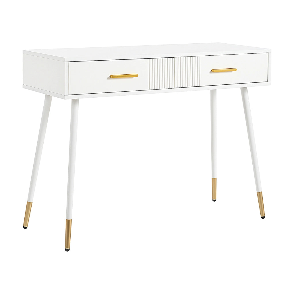 TOELETTA/SCRIVANIA 100x40x76 cm Bianca con 2 cassetti in MDF