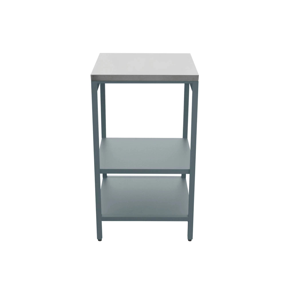 Mobile da esterno in acciaio con 2 ripiani, 49cm, blu grigio