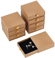 Sieradendoos 8 pezzi - Carta Kraft di alta qualità - 9 x 9 x 3 cm - Scatole di regalo - Progetto estraibile - Robusto e duraturo