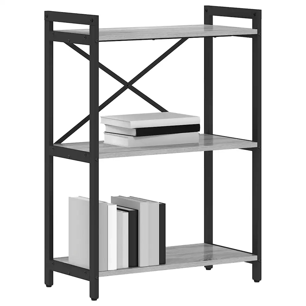 Libreria-Scaffale per Libri-Mobile di Stoccaggio Grigio sonoma 60 x 30 x 85 cm Legno multistrato