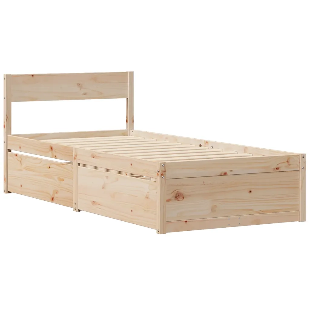 Letto senza Materasso 90x200 cm in Legno Massello di Pino 846792