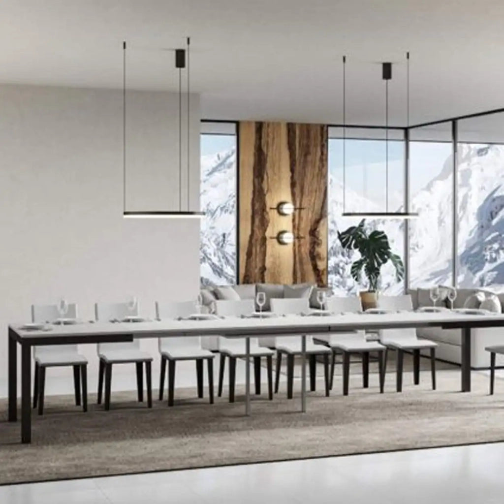 Tavolo allungabile 180/440x90 cm Everyday Evolution colore bianco frassino telaio e gambe antracite
