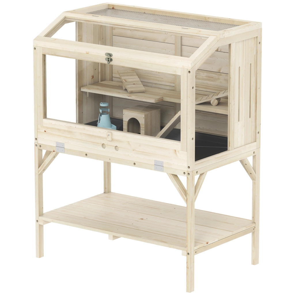 Gabbia per criceti in legno ¨C Xylo ¨C 2 livelli, 84x53x110 cm, naturale
