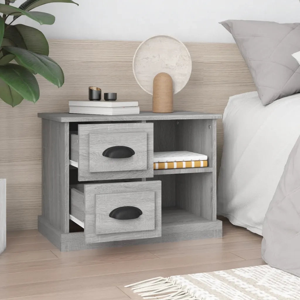Comodino Grigio Sonoma 60x35,5x45 cm 816374