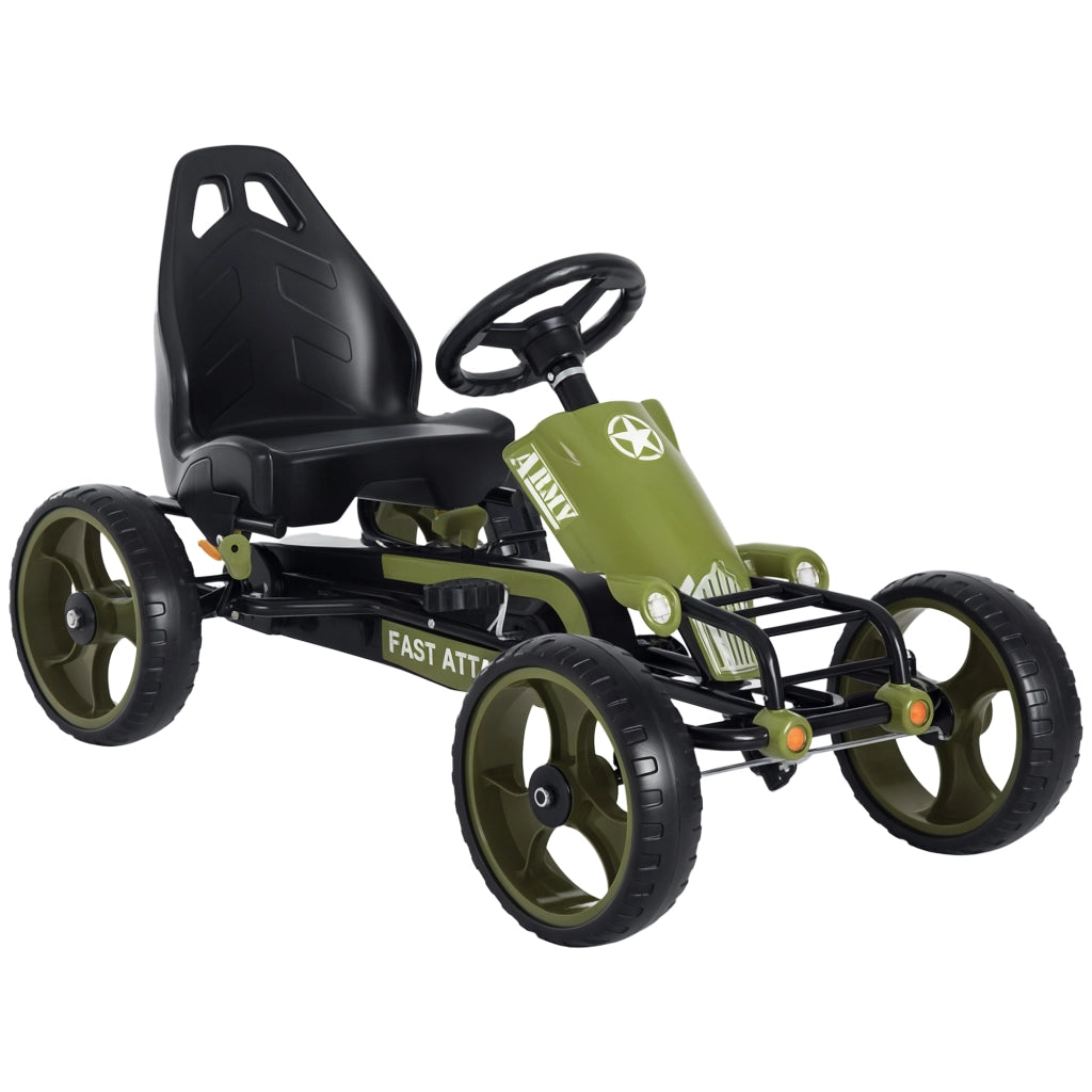 Go-Kart a Pedali con Freno a Mano ¨C Xylo ¨C Sedile Regolabile Verde 105x54x61cm