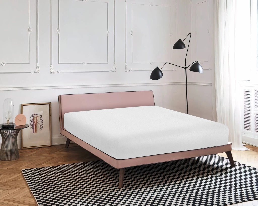 Lenzuolo Sotto Con Angoli Elastici 100% Puro Cotone  Bianco - Matrimoniale