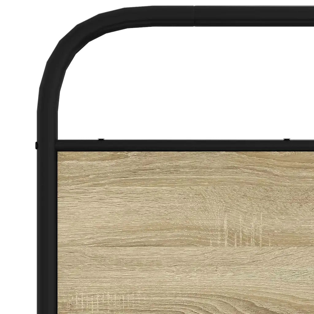 Testiera-Testata-Testiera Decorativa Rovere Sonoma 160 cm in Acciaio e Legno Multistrato
