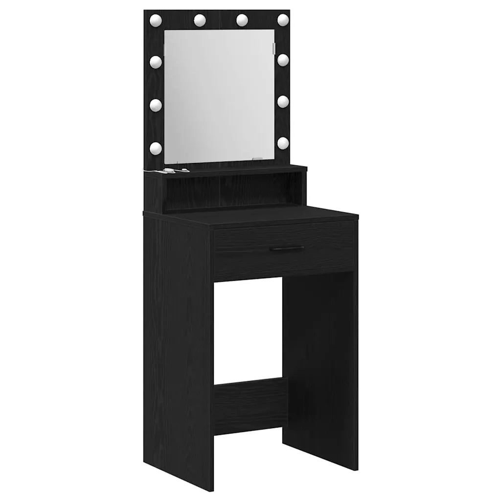 Tavolo da Trucco Rovere Nero 50 x 41 x 135 cm Legno multistrato 865092