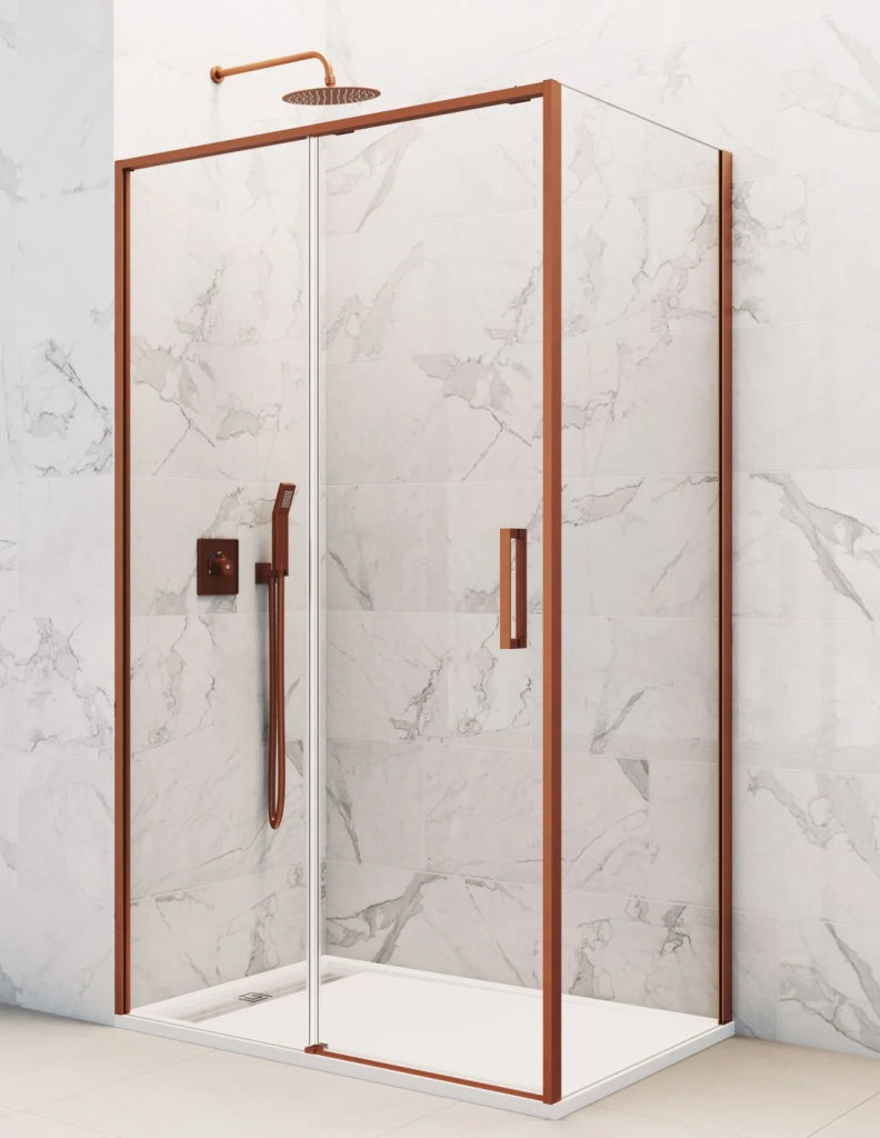 Box doccia ABANTE (TWENTY) 1+1 con lato fisso laterale 135x70 cm Rame
