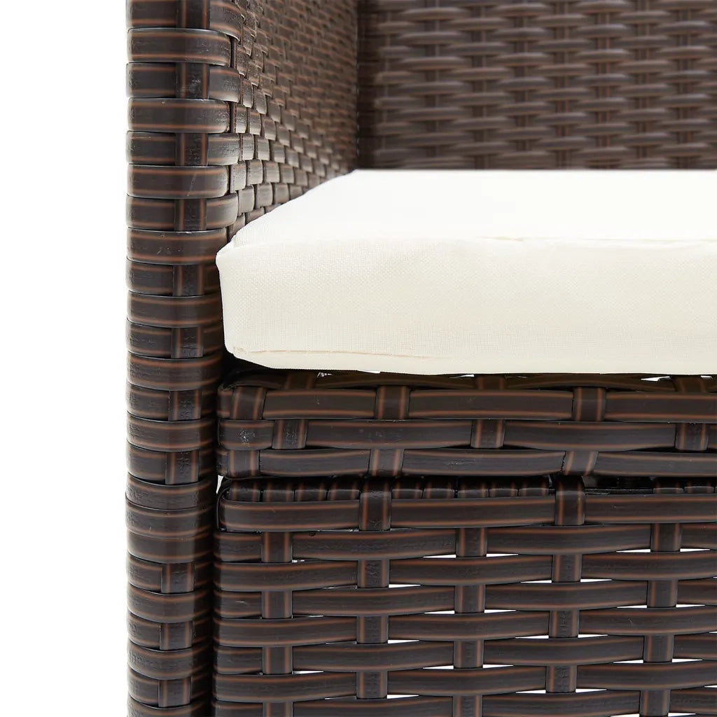 Set da Pranzo da Giardino 5 pz con Cuscini Marrone e Nero 3156628