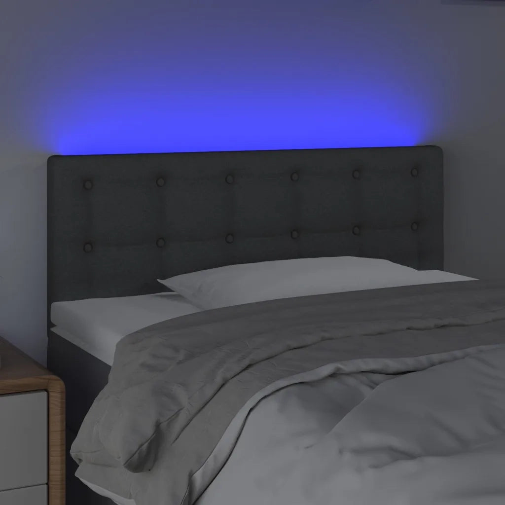 Testiera | Testata a LED Grigio Scuro 90x5x78/88 cm in Tessuto