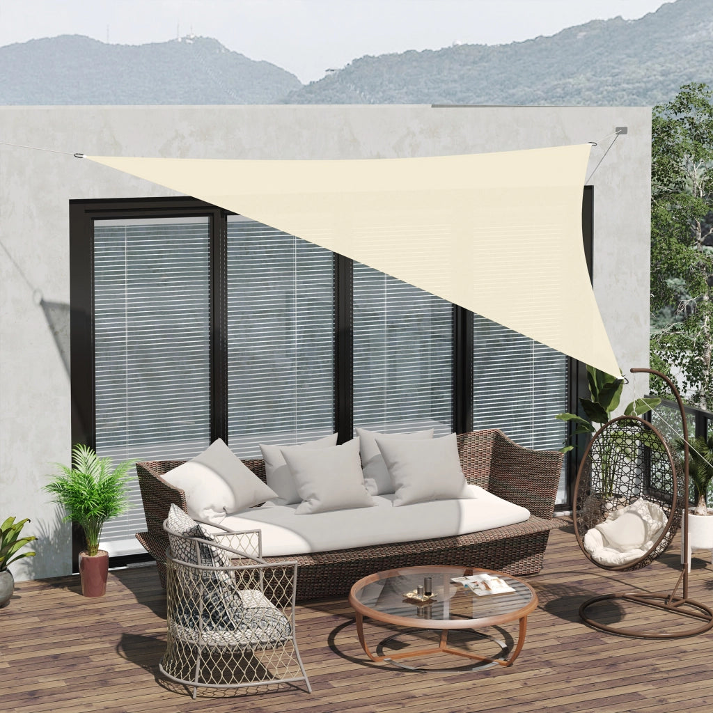 Tenda parasole triangolare ¨C Xylo ¨C 4x4x4 m tessuto anti-UV impermeabile beige per esterno giardino