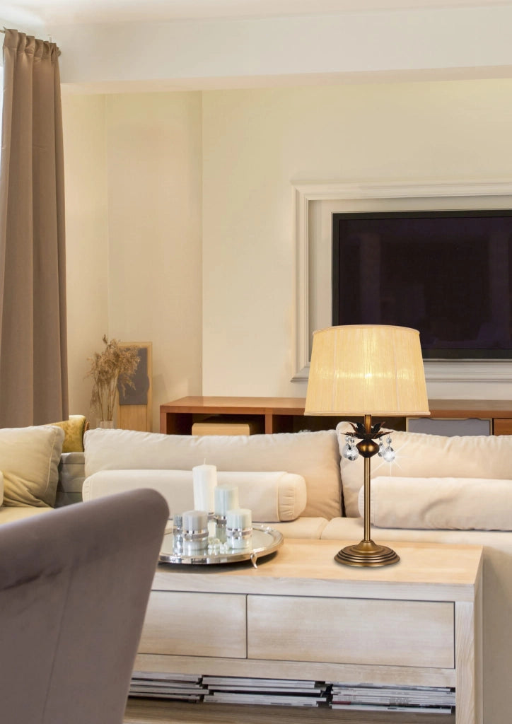 Lampada da tavolo Candellux Adonis ottone ecru E27 55cm