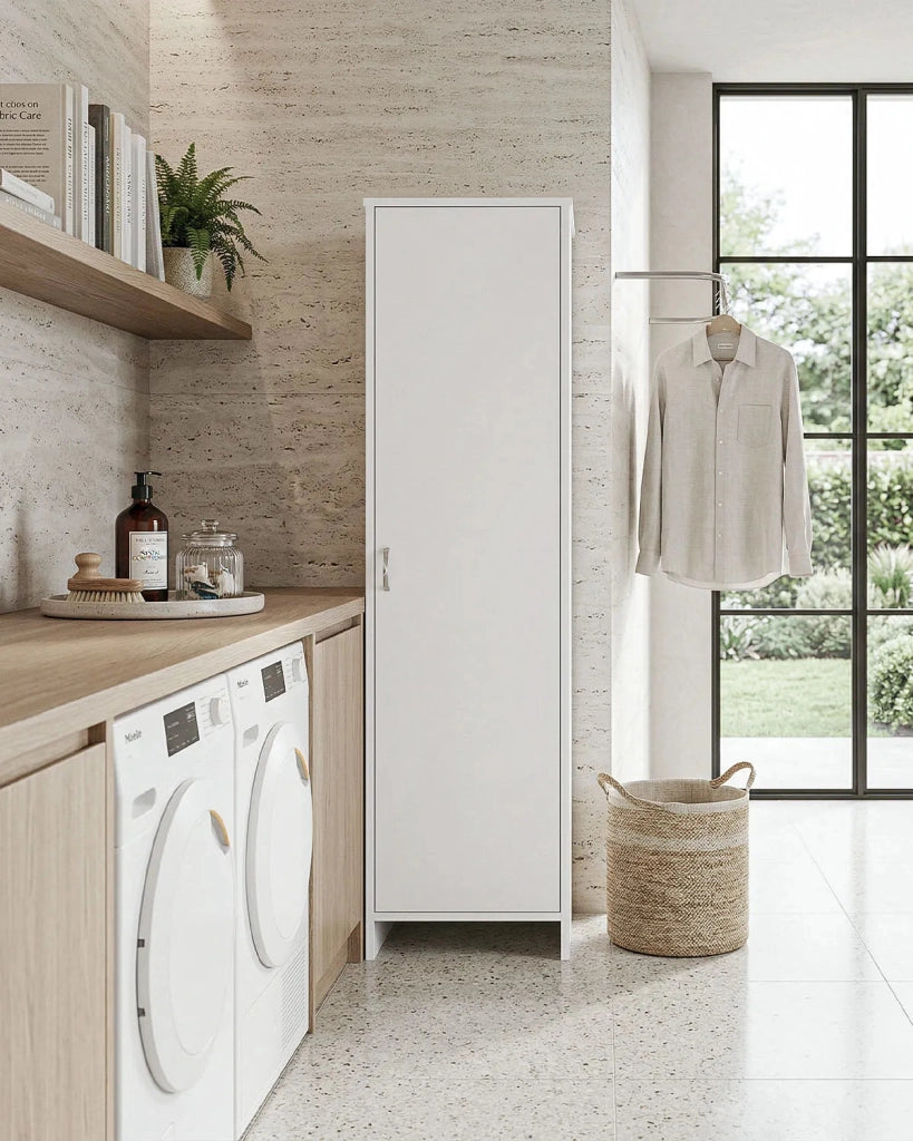 Colonna Portascope NEXA TOWER in PVC – Mobile Multiuso con Ripiano Interno – 60x50x165 cm Bianco_