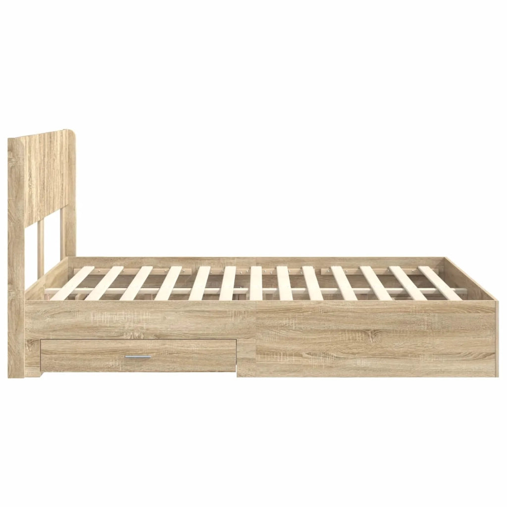 Struttura del letto con stoccaggio e testata Rovere Sonoma 3414455