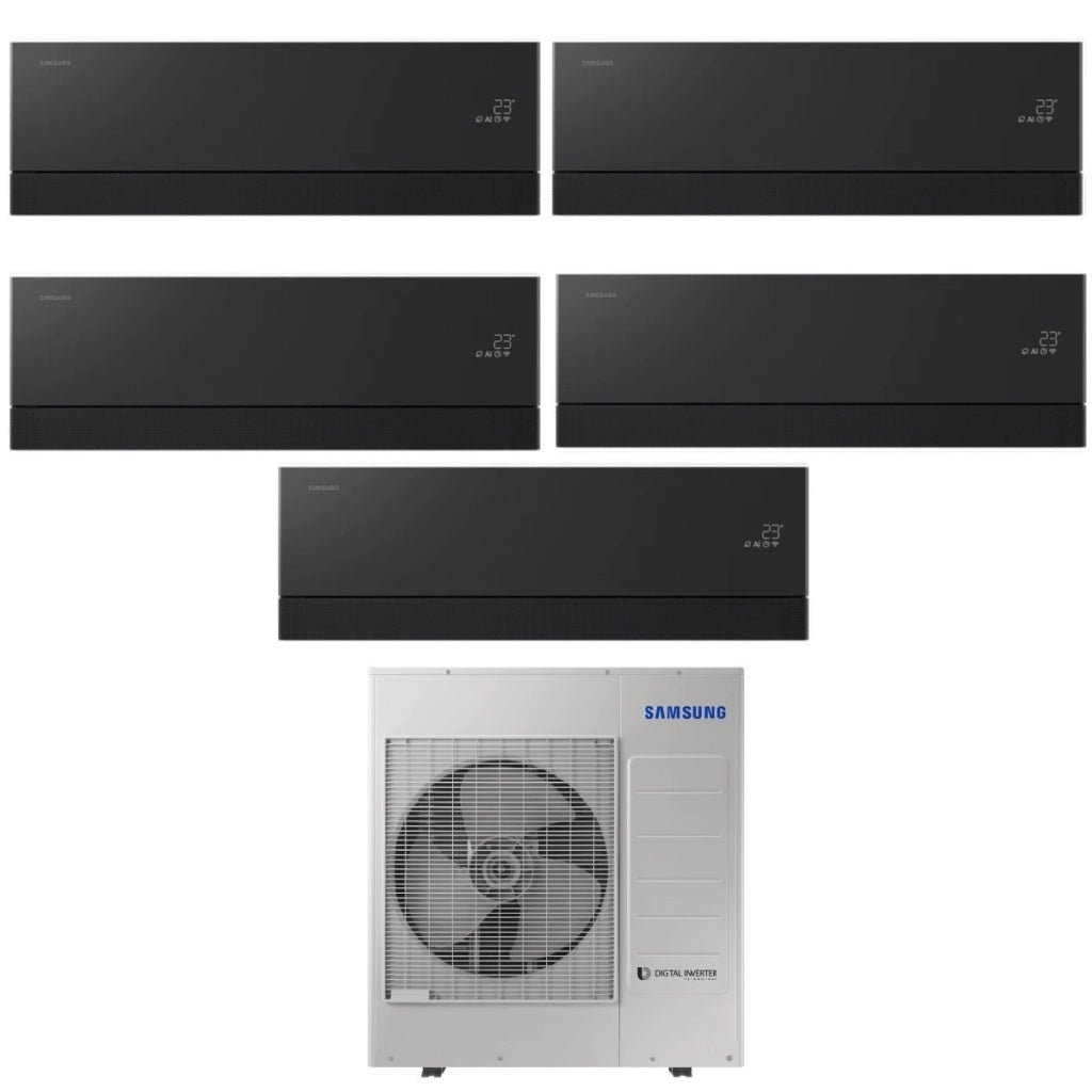 Condizionatore Penta Split Samsung WindFree Première Black 7+7+9+12+12 con AJ100TXJ5KG R-32 Wi-Fi Integrato